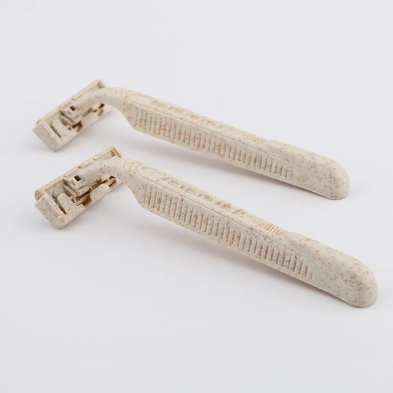 Eco Friendly Wheat Straw Twin Blade Razor 50PCS