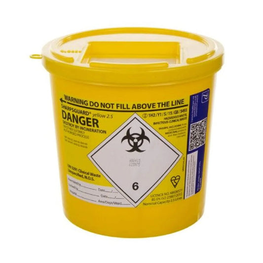 Sharpsguard Yellow 2.5 Ltr Sharps Bin